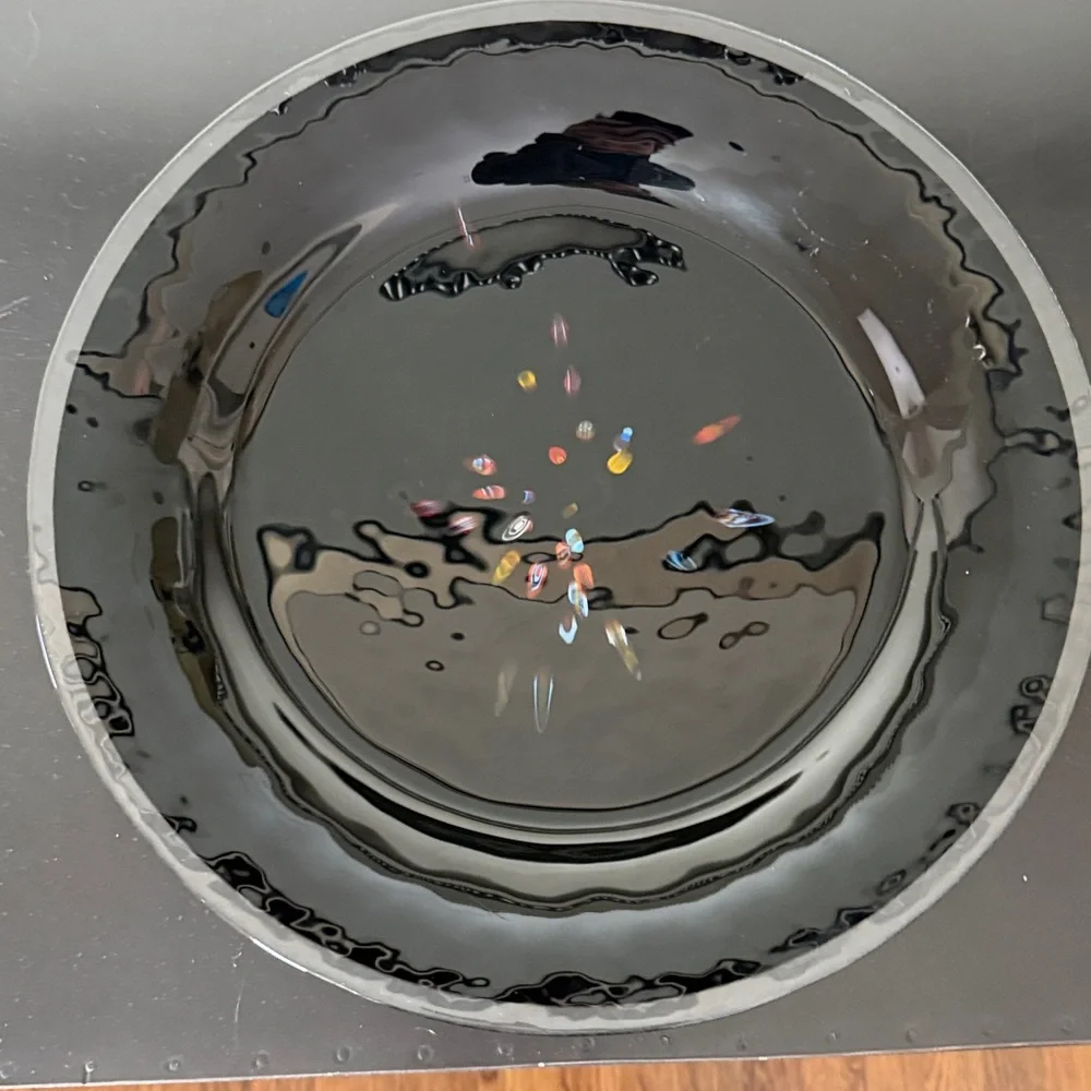 Crate & Barrel 16 inch Elegant Black Decorative Bowl